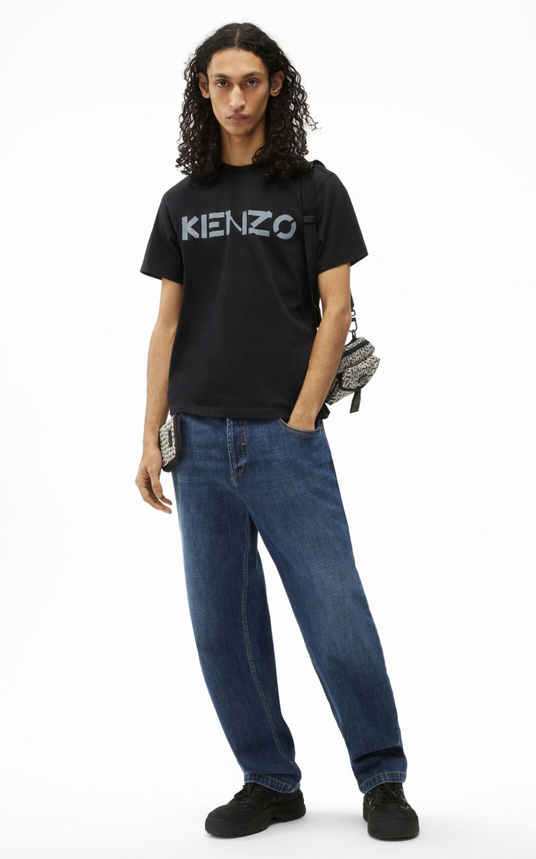 Kenzo Logo Tシャツ メンズ 黒 - VXADFG392
